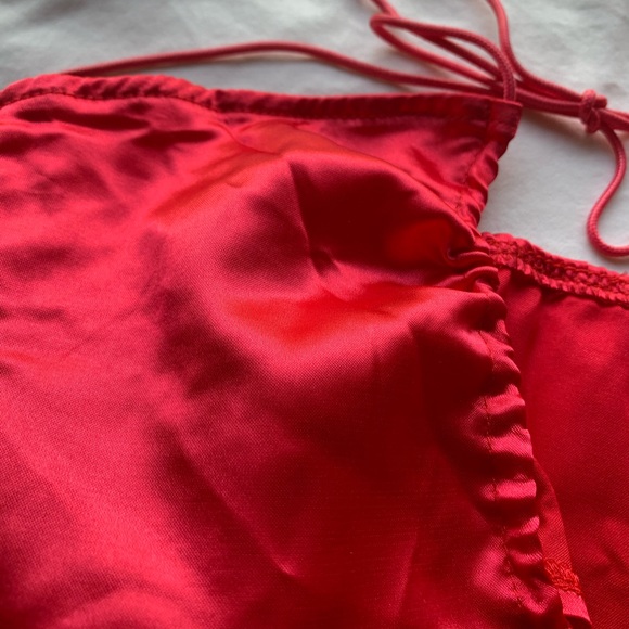 Satin Front-Tie Top - size Small - LIKE NEW! - Picture 3 of 5